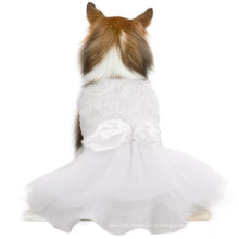 Dog Robes de princesse blanche avec bowknot